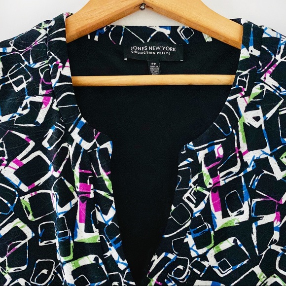 Jones New York Collection Petite Faux Wrap Top - Picture 2 of 8
